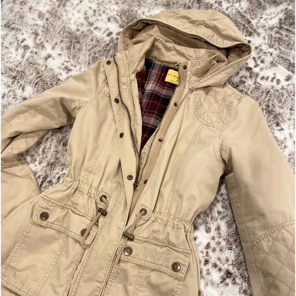 Beige Parka Coat Jacket